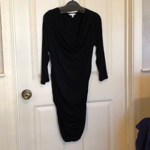 CAbi Black Jersey cowl neck dress